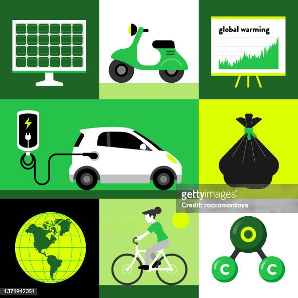 environmental conservation - electric car eps stock-grafiken, -clipart, -cartoons und -symbole