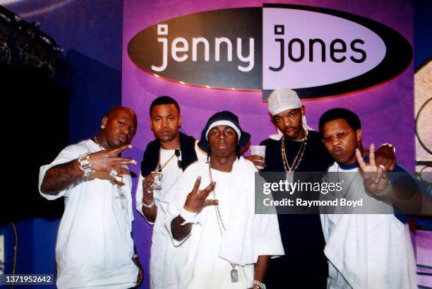 Rappers Birdman , Juvenile , Lil Wayne , B.G. And Mannie Fresh of Cash Money Millionaires poses for photos after rehearsals for their performance on...