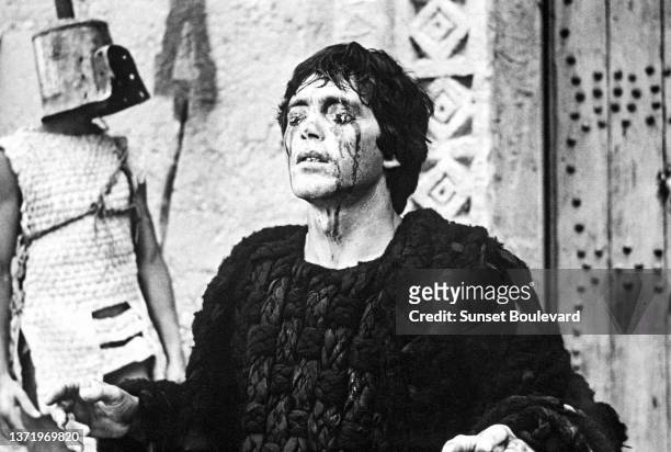 Italian actor Franco Citti on the set of the film “Oedipe roi” directed by Pier Paolo Pasolini.