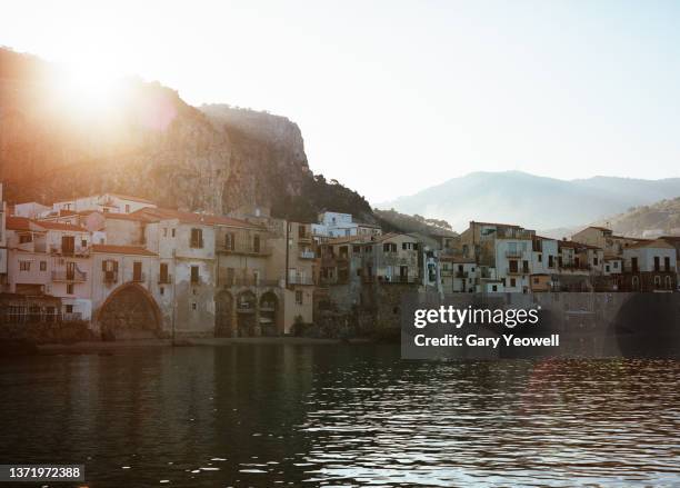 town of cefalu, sicily - idyllic village stock pictures, royalty-free photos & images
