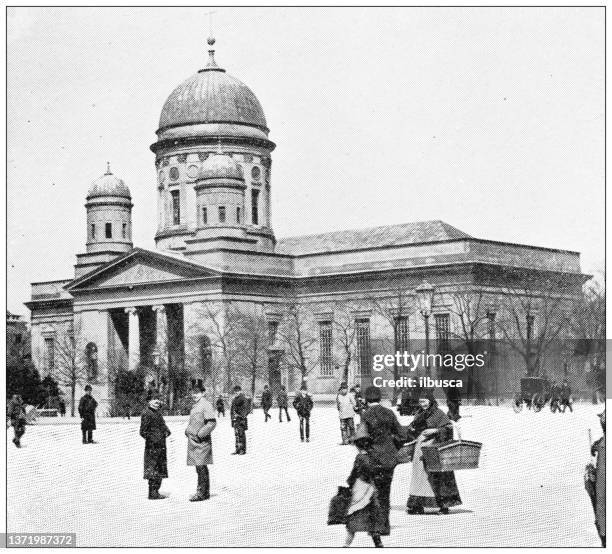 antique travel photographs of berlin and germany: berlin cathedral - berlin cathedral stock illustrations