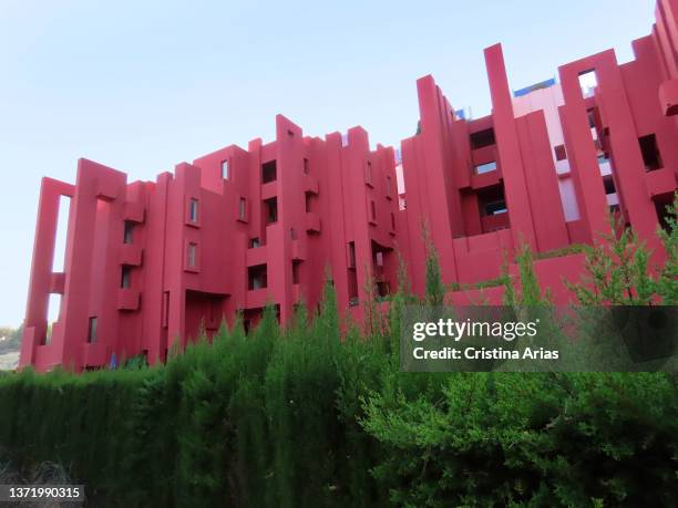 La Muralla Roja, Red Wall Building, apartment complex designed by Ricardo Bofill on September 8, 2021 in Calpe, Spain.