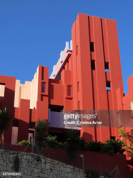 La Muralla Roja, Red Wall Building, apartment complex designed by Ricardo Bofill on September 8, 2021 in Calpe, Spain.