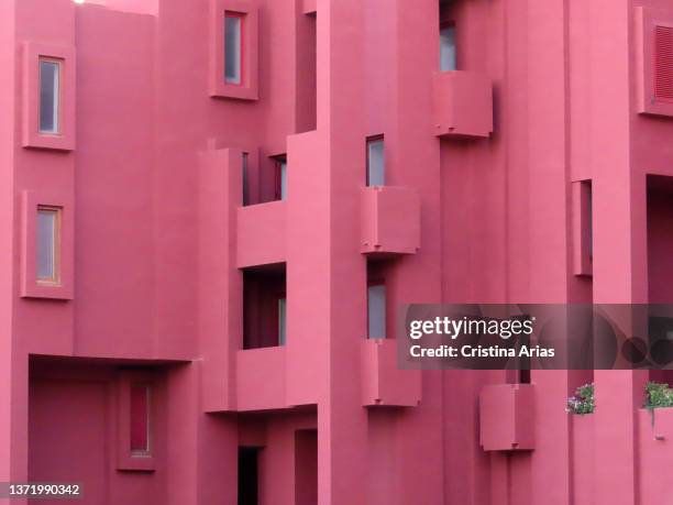 La Muralla Roja, Red Wall Building, apartment complex designed by Ricardo Bofill on September 8, 2021 in Calpe, Spain.