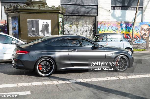 mercedes-benz c-class coupe - matte finish stock pictures, royalty-free photos & images