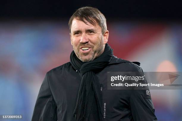 Eduardo 'Chacho' Coudet, Head Coach of Celta de Vigo looks on during the La Liga Santander match between RC Celta de Vigo and Levante UD at Abanca...