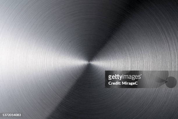 circular brushed metal texture - steel surface foto e immagini stock