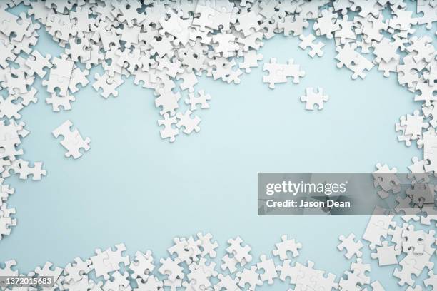 white puzzle pieces - connect the dots puzzle stock pictures, royalty-free photos & images