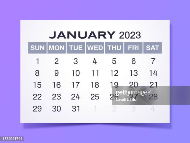 ilustrações de stock, clip art, desenhos animados e ícones de january 2023 calendar - january