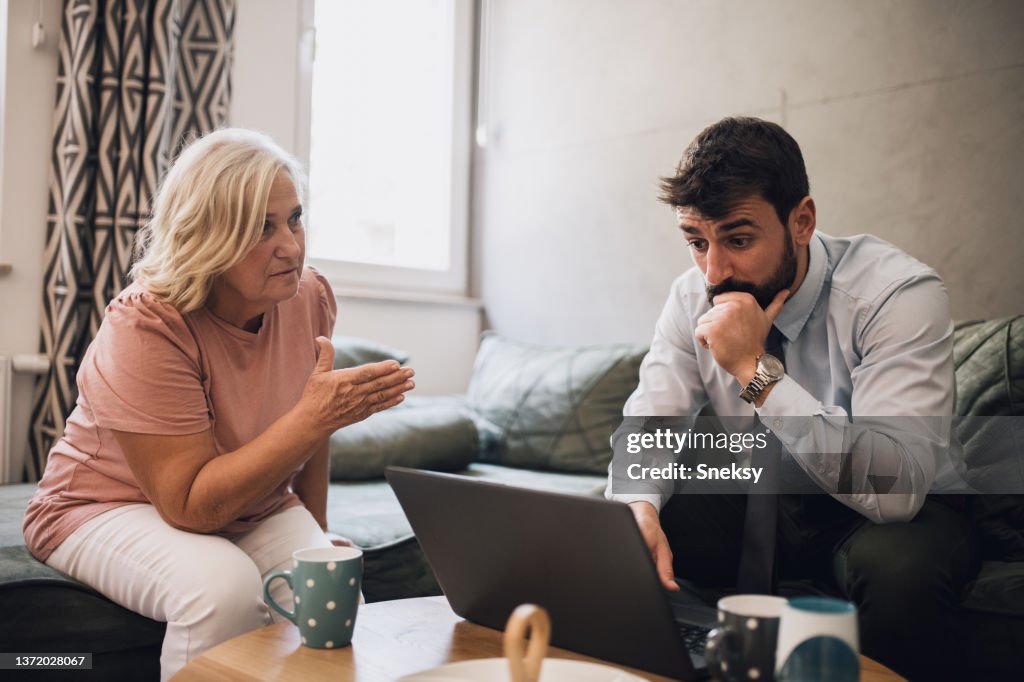 Mother is telling her son that it is high time he got a stable job and moved out