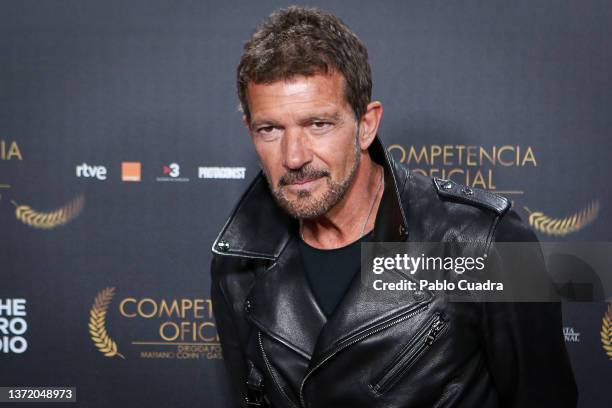 Spanish actor attends the 'Competencia Oficial' premiere at Capitol Cinema on February 21, 2022 in Madrid, Spain.