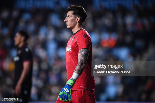 Dani Cárdenas of Levante in action during the LaLiga Santander match between RC Celta de Vigo and Levante UD at Abanca-BalaÌdos on February 21, 2022...