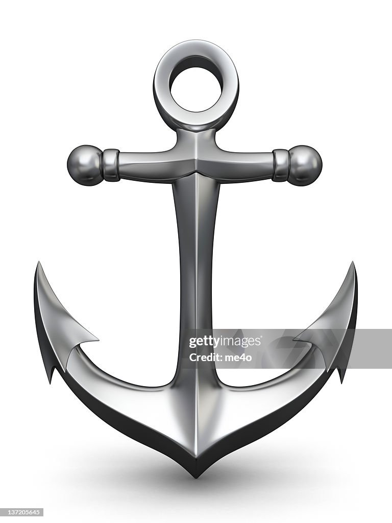 3d metal anchor symbol
