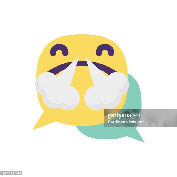 emoticon on speech bubble - hate speech stock illustrations