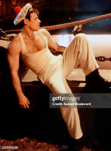 American actor Brad Davis on the set of the film “Querelle” directed by Rainer Werner Fassbinder.