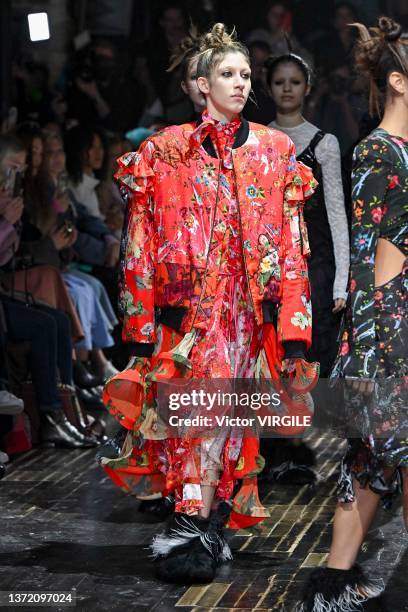 Model walks the runway during the Preen by Thornton Bregazzi Ready to Wear Fall/Winter 2022-2023 fashion show as part of the London Fashion Week on...