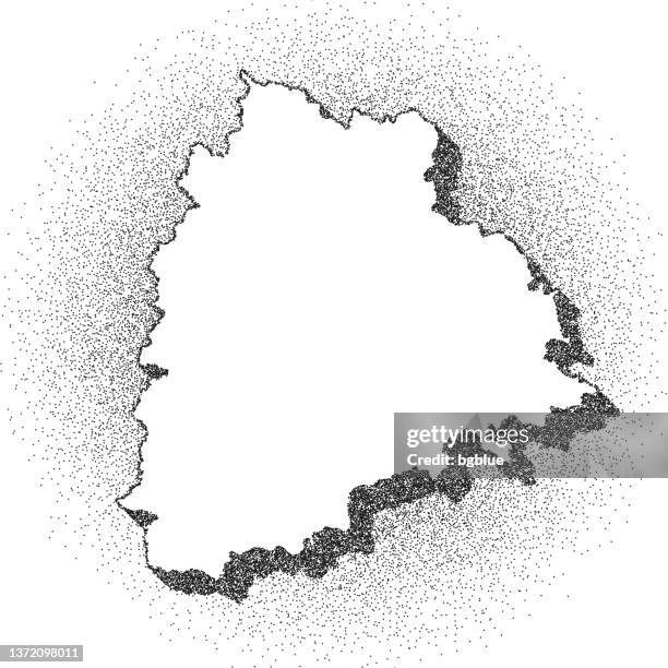 illustrations, cliparts, dessins animés et icônes de carte stippled telangana - stippling art - dotwork - style pointillé - effet de pointillés