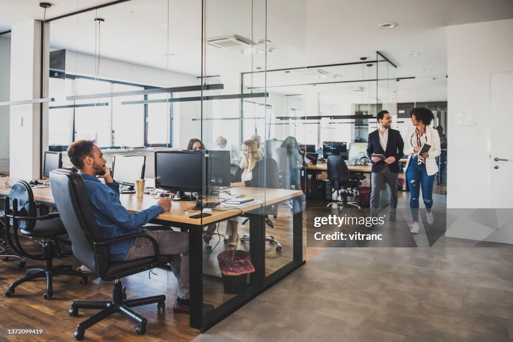 Group of business colleagues working in the office