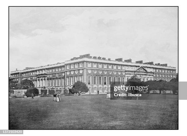 Antique Londons Photographs Hampton Court Palace High-Res Vector Graphic