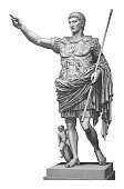 Augustus (Caesar Augustus) of Prima Porta (Roman emperor) - vintage engraved illustration
