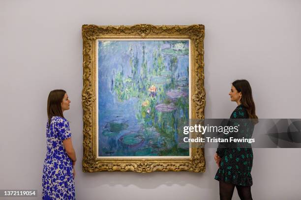 Claude Monet�’s ‘Nymphéas’, 1914-17 , depicting the waterlilies in the artist’s garden at Giverny, goes on view as part of an exhibition of modern and...