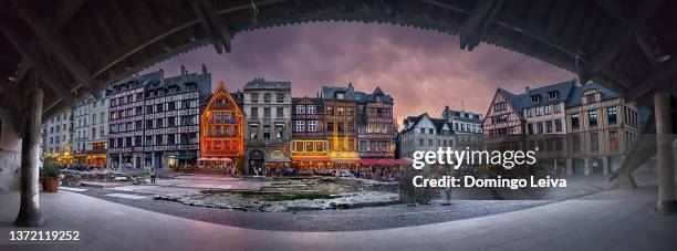 old marketplace, rouen, normandy, france - rouen france stock pictures, royalty-free photos & images