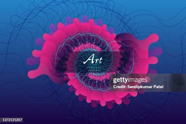 abstract circular pattern made of color spheres and ellipses. - nautilus pattern stock illustrations