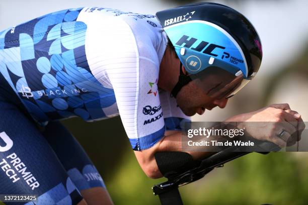 Alex Dowsett of United Kingdom and Team Israel - Premier Tech sprints during the 4th UAE Tour 2022 - Stage 3 a 9km Individual Time Trial stage from...