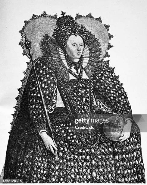 elizabeth i of england - queens head stock illustrations