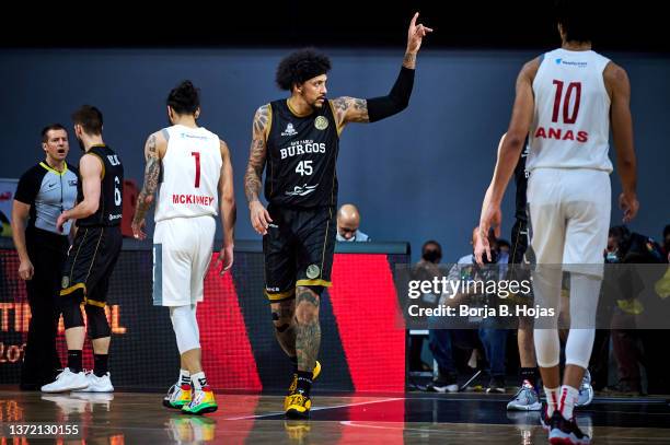 Julian Gamble of Hereda San Pablo Burgos during match of Semi Finals of Fiba Intercontinental Cup on February 11, 2022 in Cairo, Egypt.