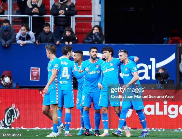 Joao Felix of Club Atletico de Madrid celebrates after scoring goal during the LaLiga Santander match between CA Osasuna and Club Atletico de Madrid...