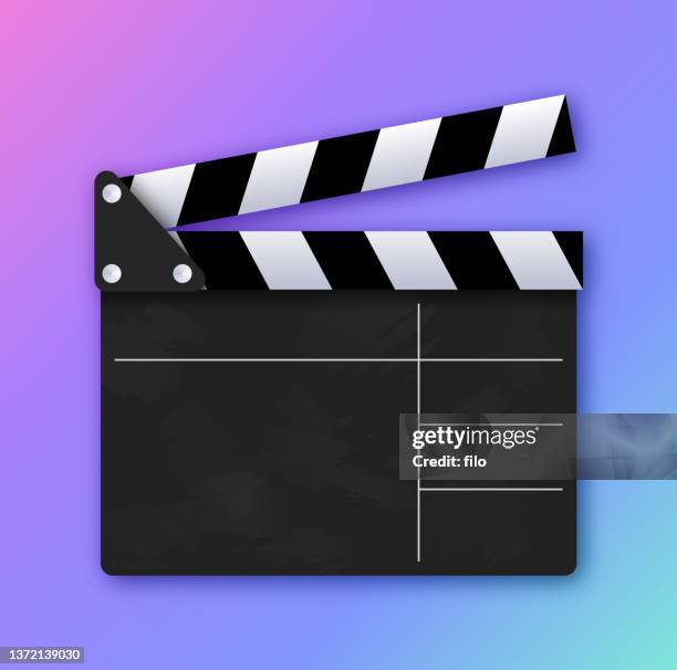 film slate clapperboard movie making - making a video stock illustrations