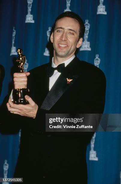 Oscar winner Nicolas Cage backstage during the 68th Academy Awards in Los Angeles, California, March 25th 1996.