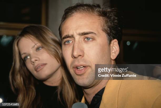 Actor Nicolas Cage and actress Kristen Zang during "Much Ado About Nothing" Los Angeles Premiere at Mann National Theater in Westwood, California,...
