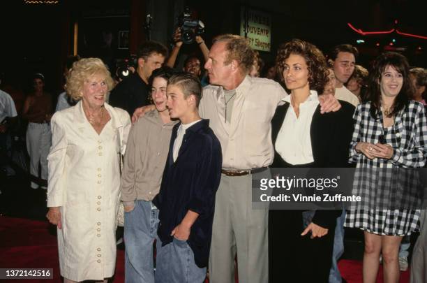 James Caan, Scott Caan, Ingrid Hayjek, and others, during 'Honeymoon in Vegas' Los Angeles Premiere at Mann's Chinese Theater in Hollywood,...
