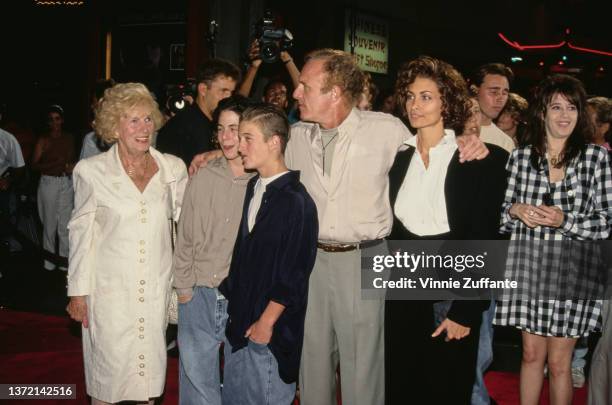 James Caan, Scott Caan, Ingrid Hayjek, and others, during 'Honeymoon in Vegas' Los Angeles Premiere at Mann's Chinese Theater in Hollywood,...