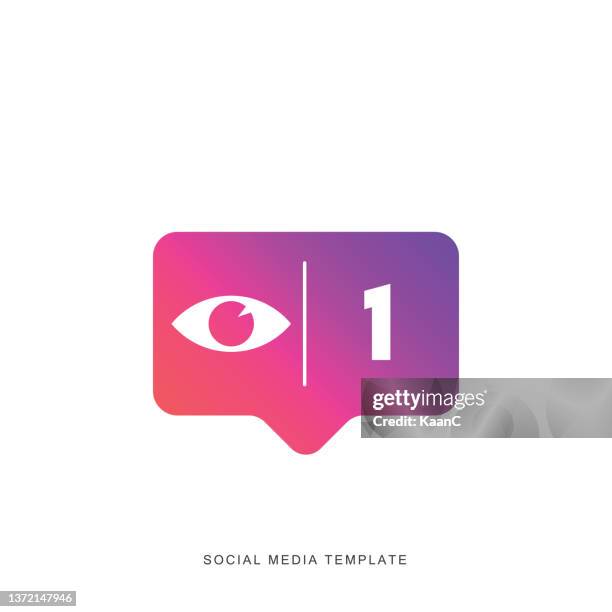 social media notification icon template. social network app icon stock illustration - subscribe button stock illustrations