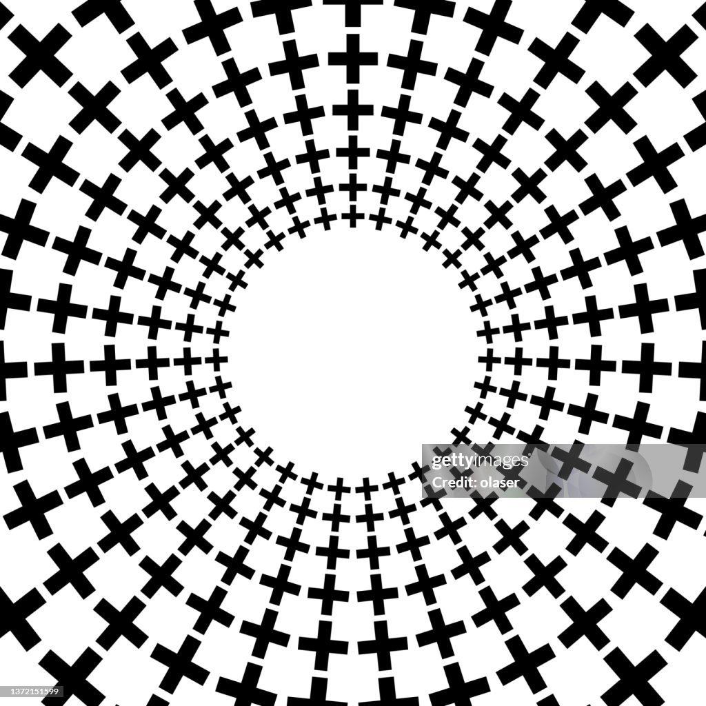 Full Frame Plus Shapes In Circular Pattern Radial Size Gradient High ...
