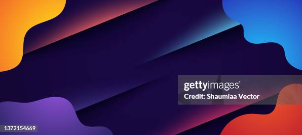 ilustrações de stock, clip art, desenhos animados e ícones de abstract multi colored gradient fluid background with wavy paper cut layers - wavy hair