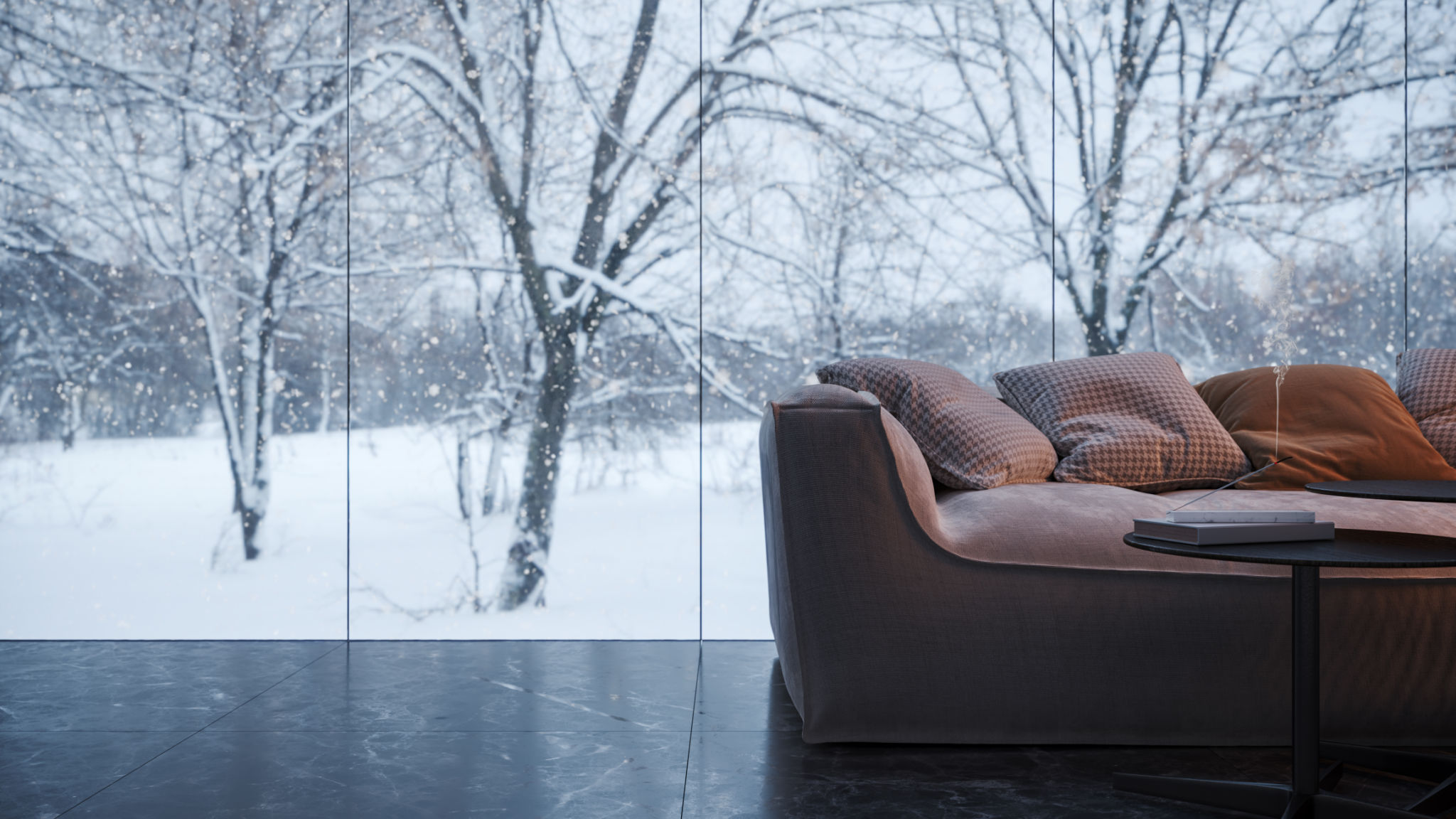 marble floor winter