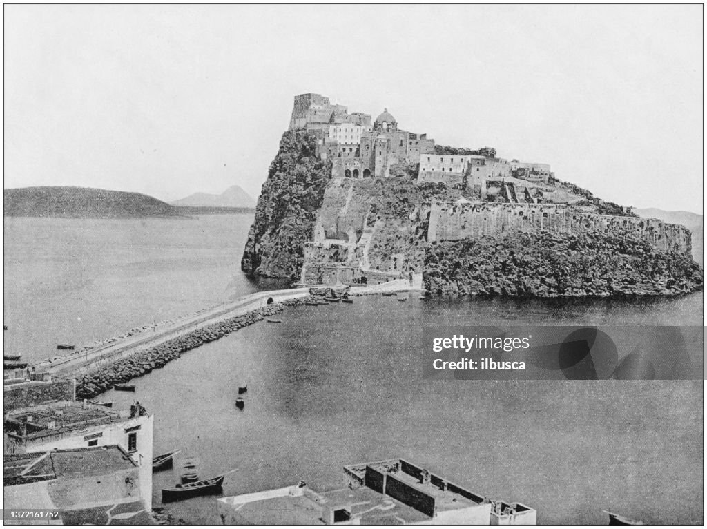 Antique photograph of World's famous sites: Ischia