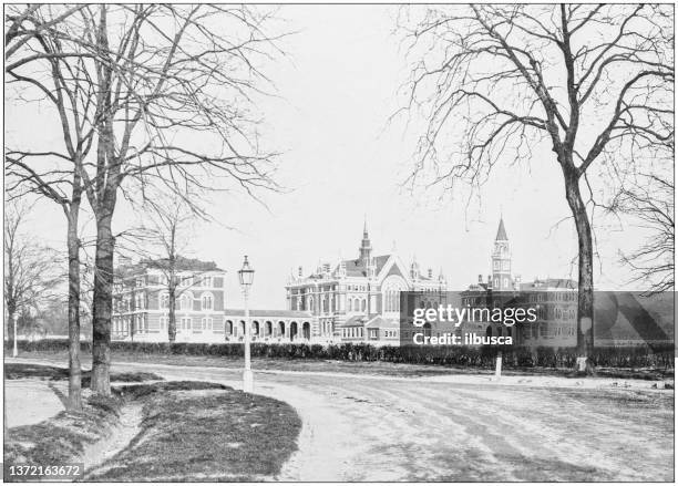 antike fotografie von london: dulwich college - dulwich stock-grafiken, -clipart, -cartoons und -symbole