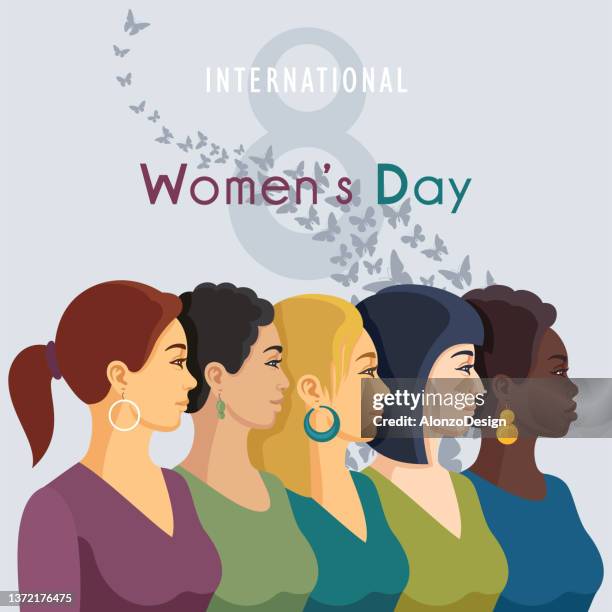 international women's day - teenage girls stock illustrations