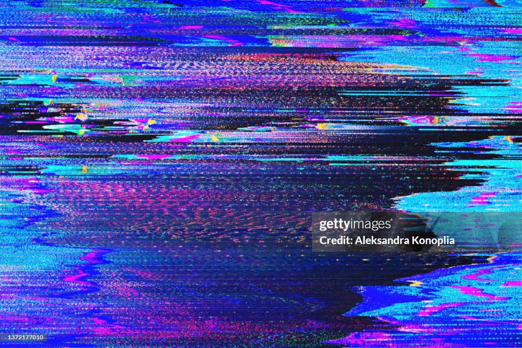 Motion Glitch interlaced Multicolored Distorted textured futuristic background