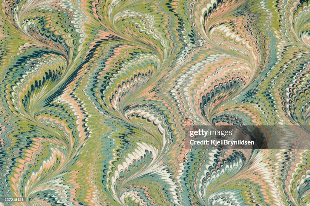 A marbled paper with visible curve pattern 