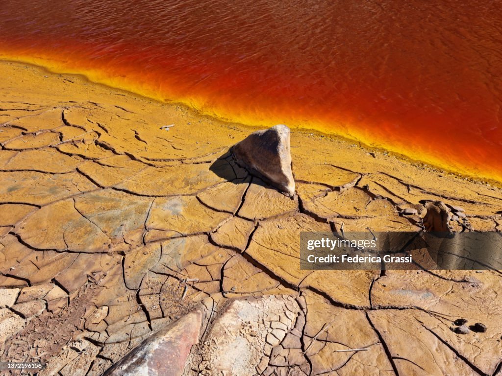 Small Yellow From Rio Red And Yellow Mineral Concretions On The Riverbed Of Rio Tinto Near ...