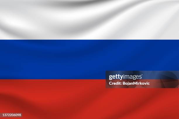 bildbanksillustrationer, clip art samt tecknat material och ikoner med russia flag. vector - rysslands flagga