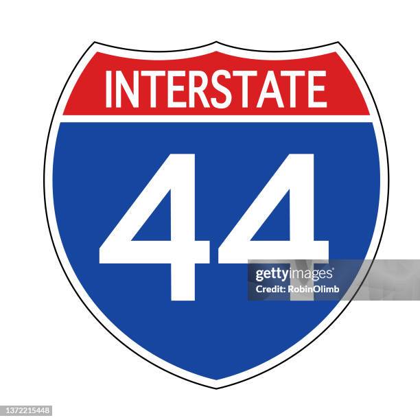 ilustraciones, imágenes clip art, dibujos animados e iconos de stock de señal de tráfico de la interestatal 44 - autopista interestatal