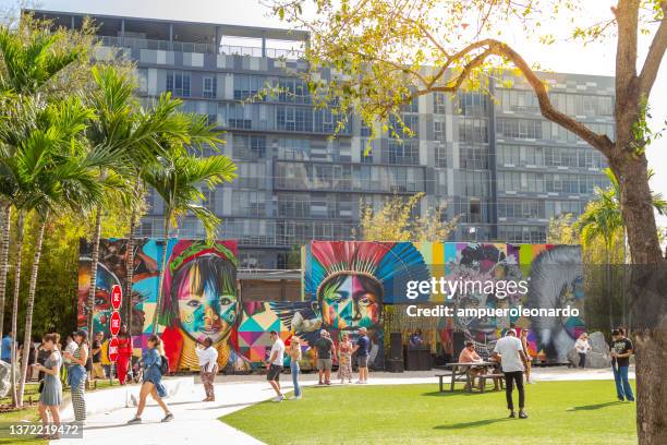 wynwood district miami design district, miami, florida, united states of america usa - public park design stock pictures, royalty-free photos & images