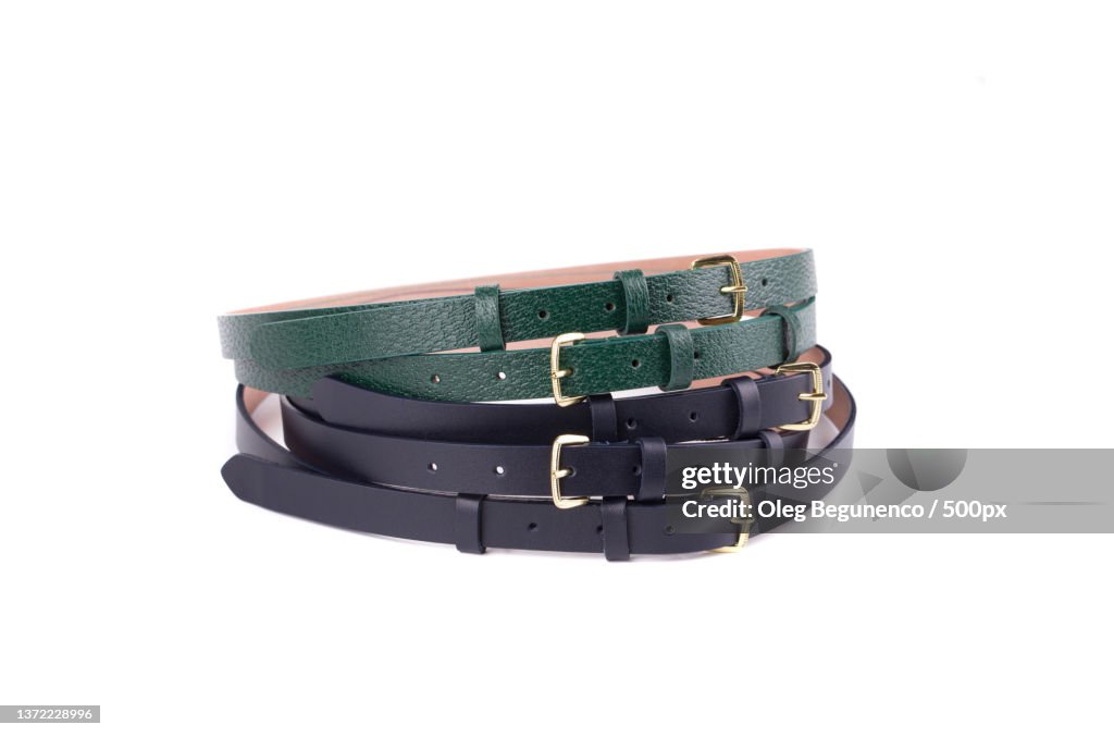 Rolled up black and green female belt,Moldova